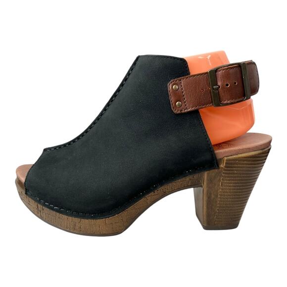 DANSKO Reggie Peep Toe Slingback Sandal in Black Milled Nubuck Womens Size EU 40 - Picture 4 of 14